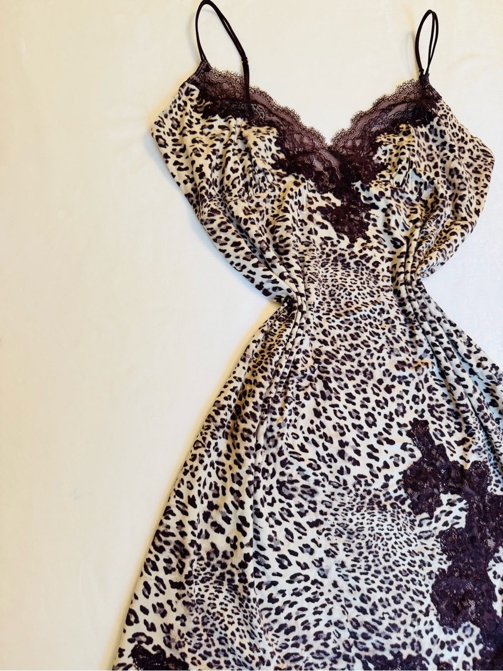 Soma Chemise Leopard Print Lace Nightgown